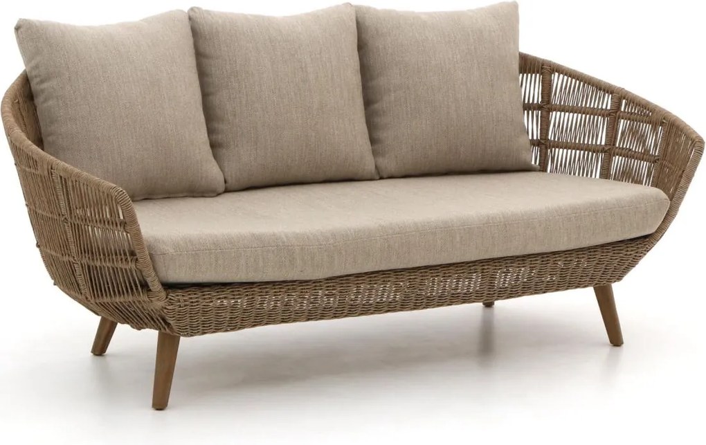 Loungebank Tuin Intenso   | Wicker (vlechtwerk) | 3 personen | Tuinbank Beige | 191cm | Incl. kussens | Kees Smit Tuinmeubelen