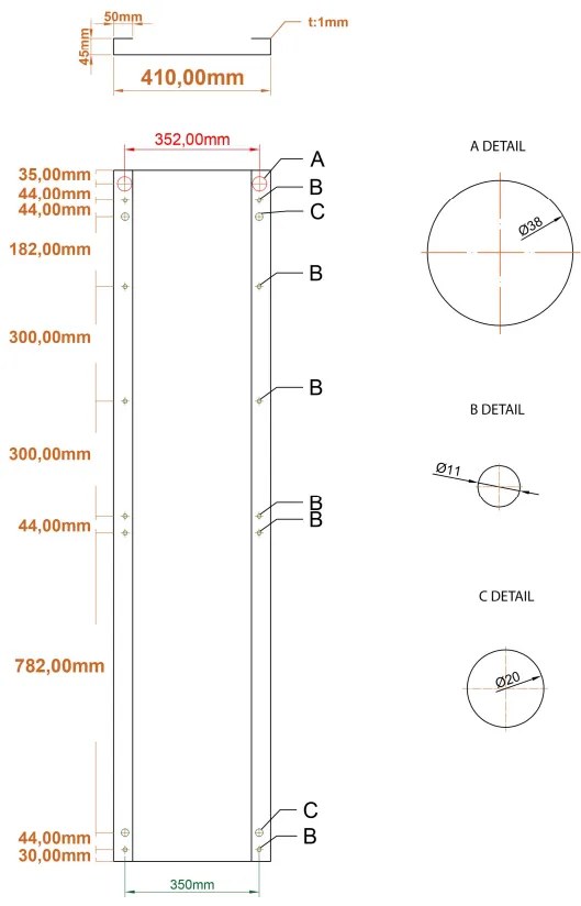 Eastbrook Wingrave paneelradiator 40x180cm antraciet 874W