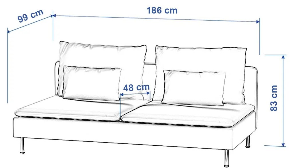 Dekoria Söderhamn hoes voor 3-zitselement, zwart
