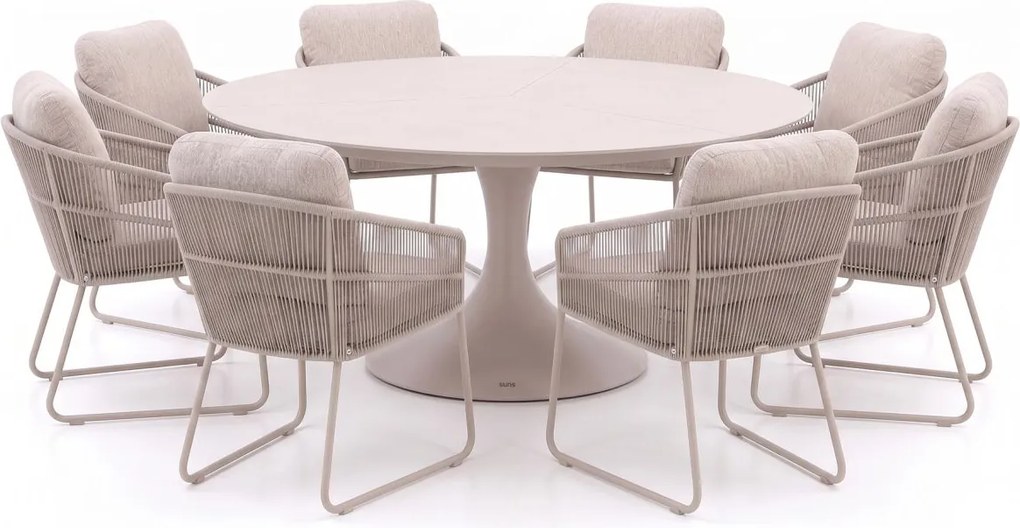 + 10% kassakorting | Diningset SUNS | 8 personen | Tuinset sintered stone | 9-delig | Kees Smit Tuinmeubelen