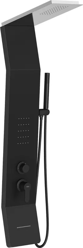 Mexen Yap douchepaneel, zwart/chroom - 7612-02-77