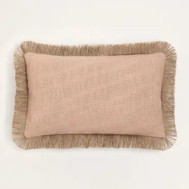 Rechthoekig Kussen 30x50 Cm In Katoen Paraiba Roze – Hazelnoot - Sklum