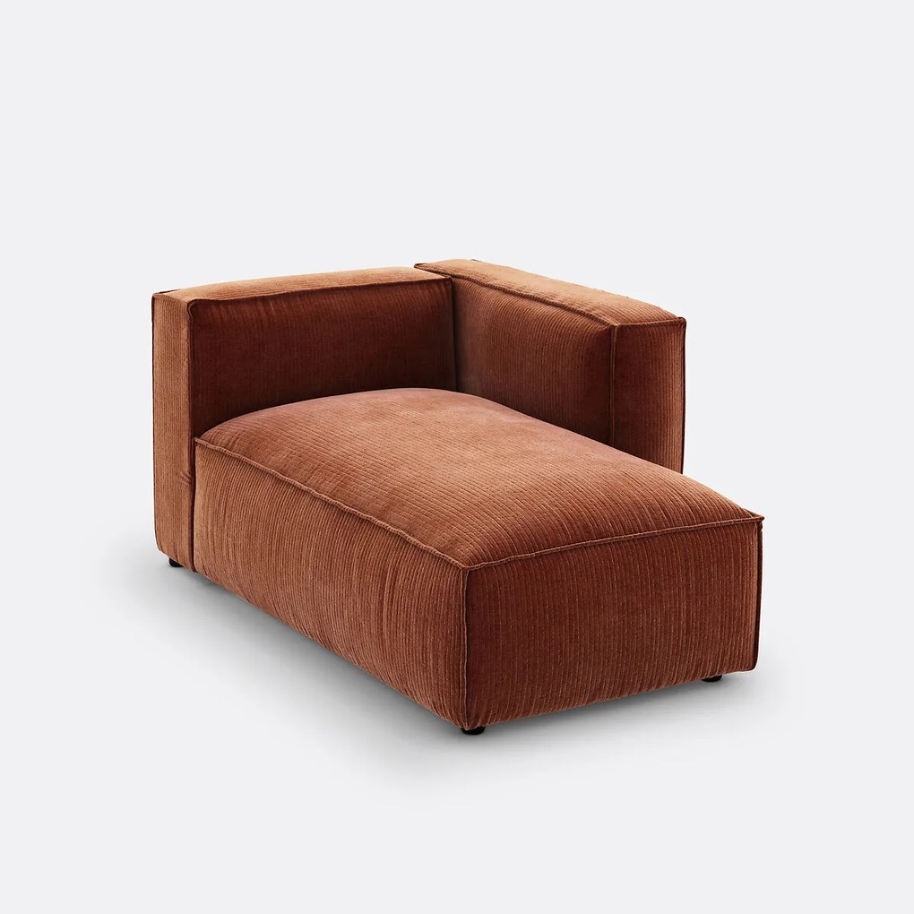 Fauteuil voor modulaire bank, vintage ribfluweel, Seven