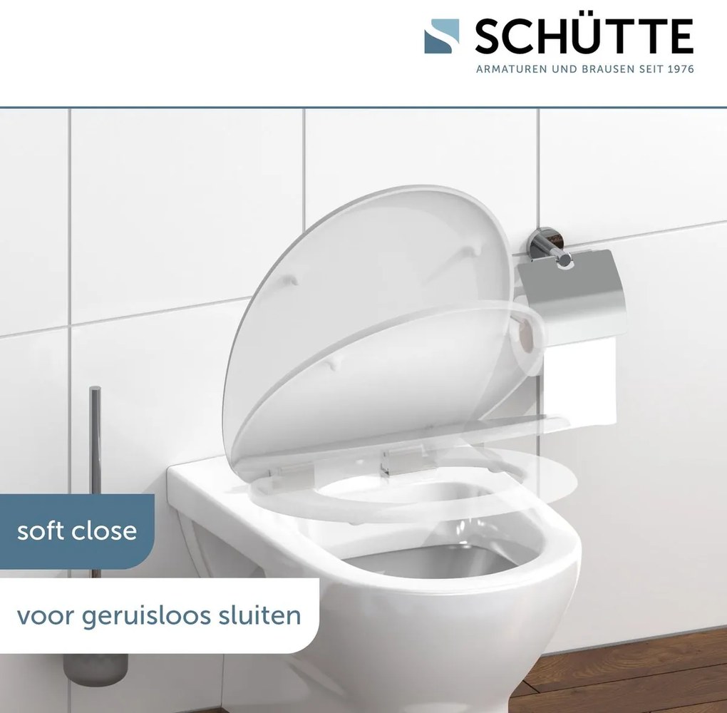 Schutte Miles toiletzitting duroplast met softclose en quick release wit glans