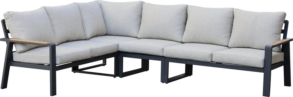 Lola hoek loungeset 4-delig aluminium antraciet
