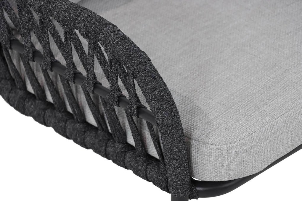 Tuinset Ronde Tuintafel 2 personen 70 cm Aluminium/rope Grijs Coco Puerto/Como