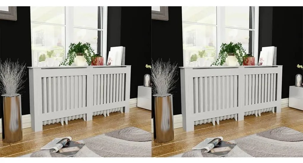 vidaXL Radiatorombouw 2 st 172 cm MDF wit