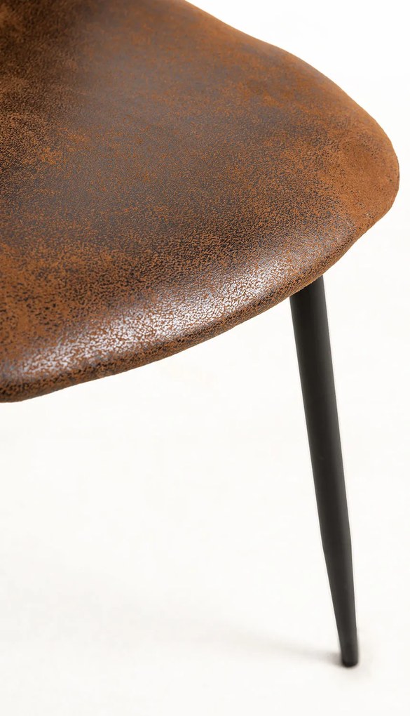 Set van 4 zwarte Teok kunstlederen stoelen