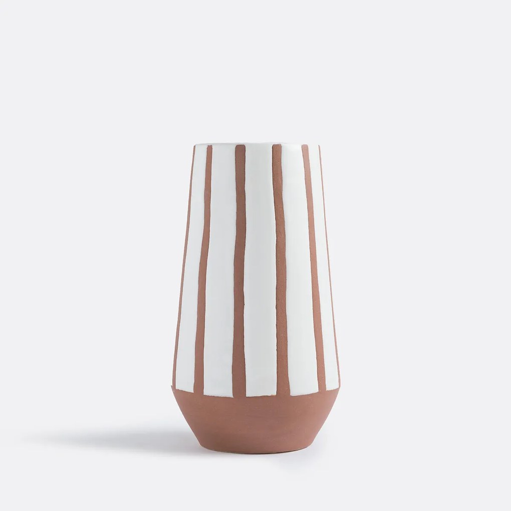 Tweekleurige vaas van keramiek H22 cm, Selora