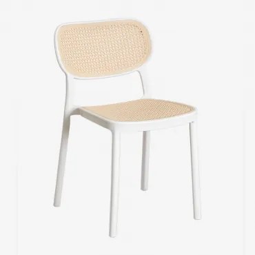 Stapelbare Eetkamerstoelen Omara, Set Van 2, Gemaakt Van Polypropyleen Gardenia Wit - Sklum