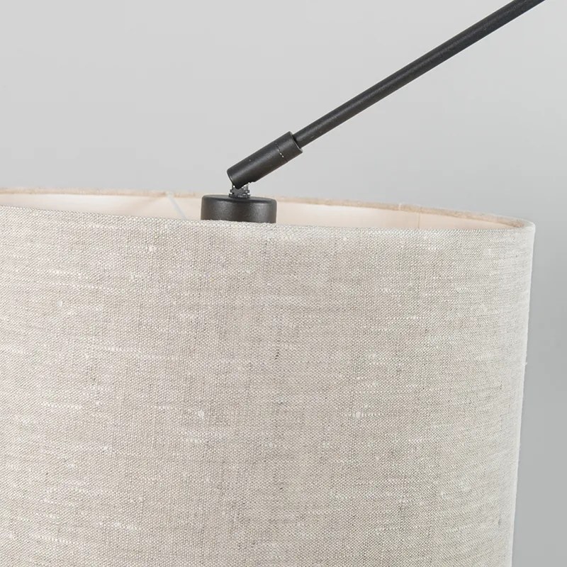 Hanglamp zwart met kap 35 cm lichtgrijs verstelbaar - Blitz