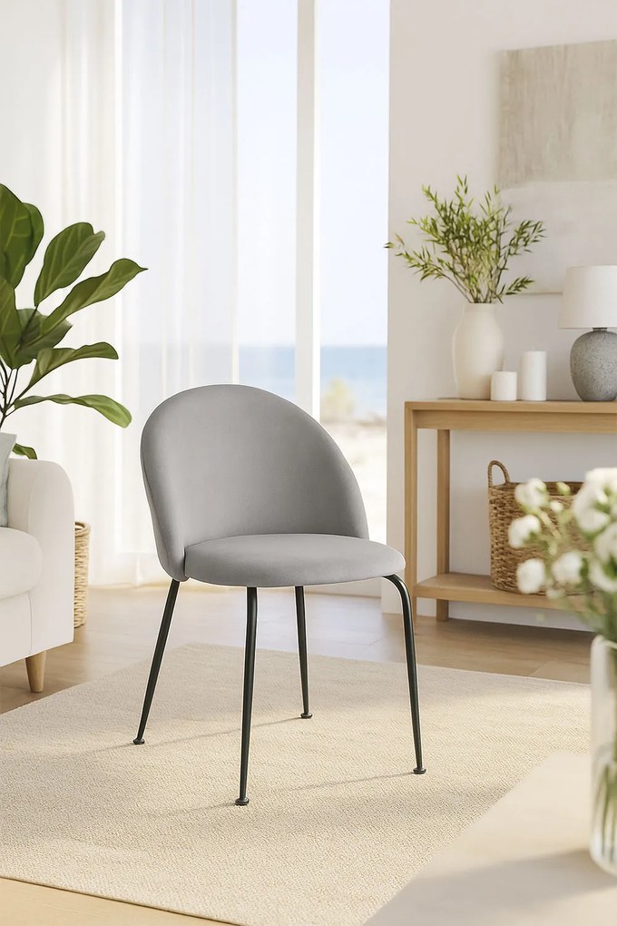 Set 4 Black Dalnia Fluwelen Stoelen