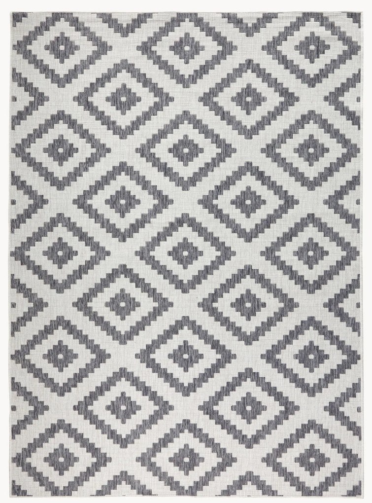 Dubbelzijdig in- & outdoor vloerkleed Malta in grijs/crème kleur