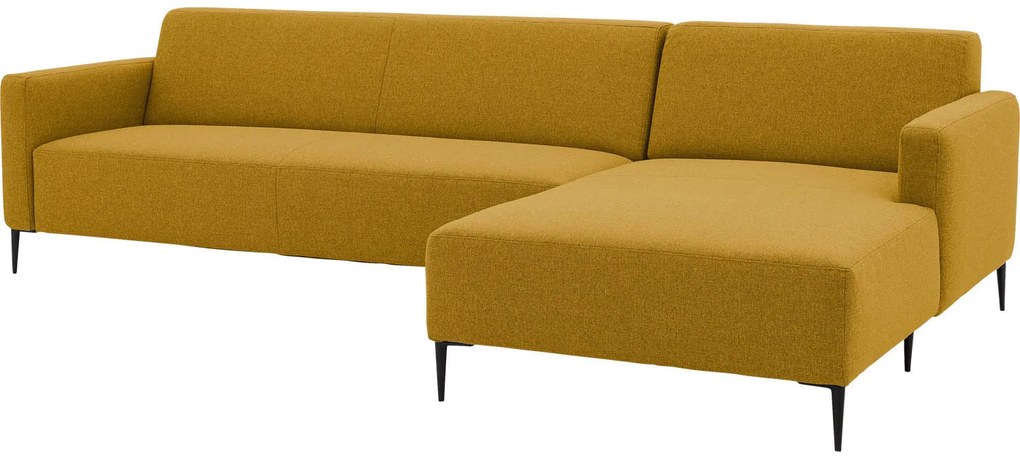 Goossens Key West geel, stof, 3-zits, modern design