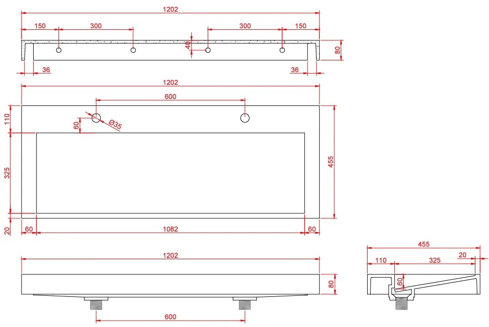 Fontana Elena badkamermeubel 120cm kasteel bruin met solid surface wastafel 2 kraangaten