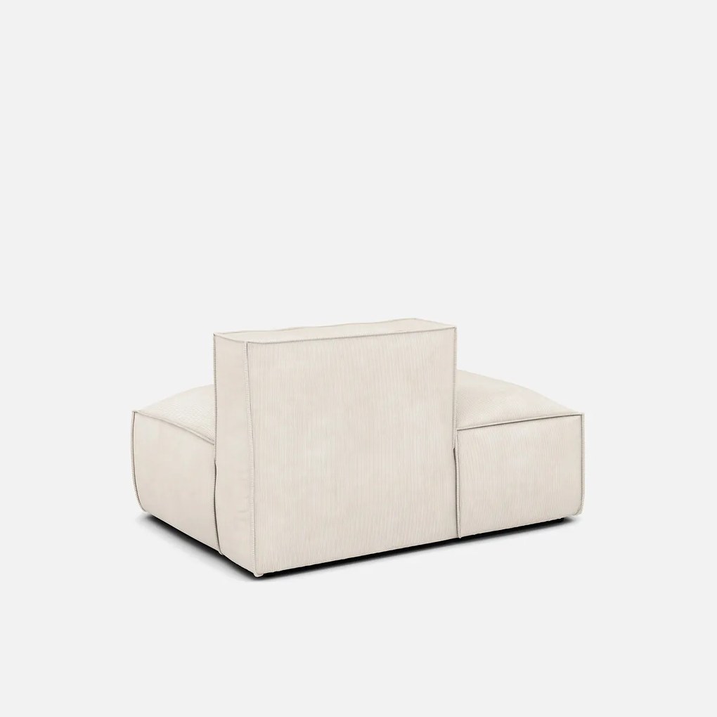 Links chaise longue-element voor modulaire bank, in ribfluweel, Seven