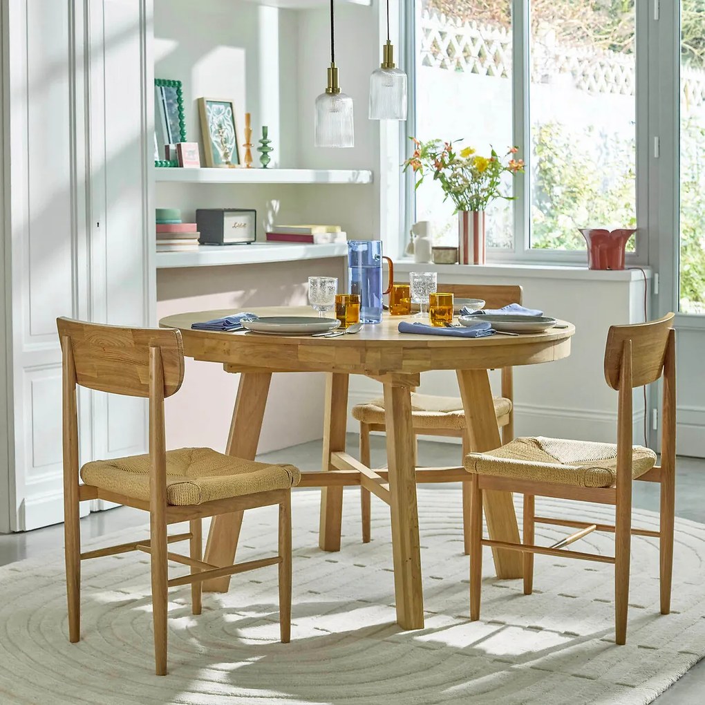 Uitschuifbare eettafel, rond, 4 tot 8 personen, ZEBARN