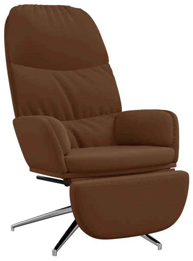 vidaXL Relaxstoel met voetensteun kunstsuède bruin
