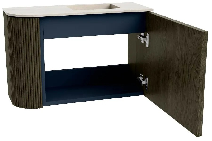Mondiaz Joya DLux 60cm toiletmeubel ronding links shadow met wastafel faye rechts 1 kraangat meli