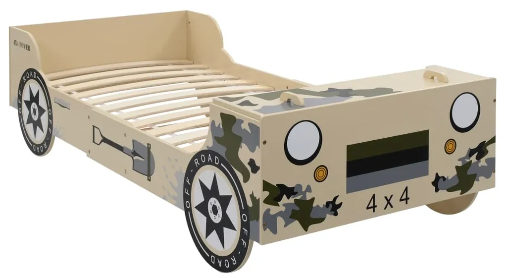 vidaXL Kinderbed terreinwagen 90x200cm camouflage