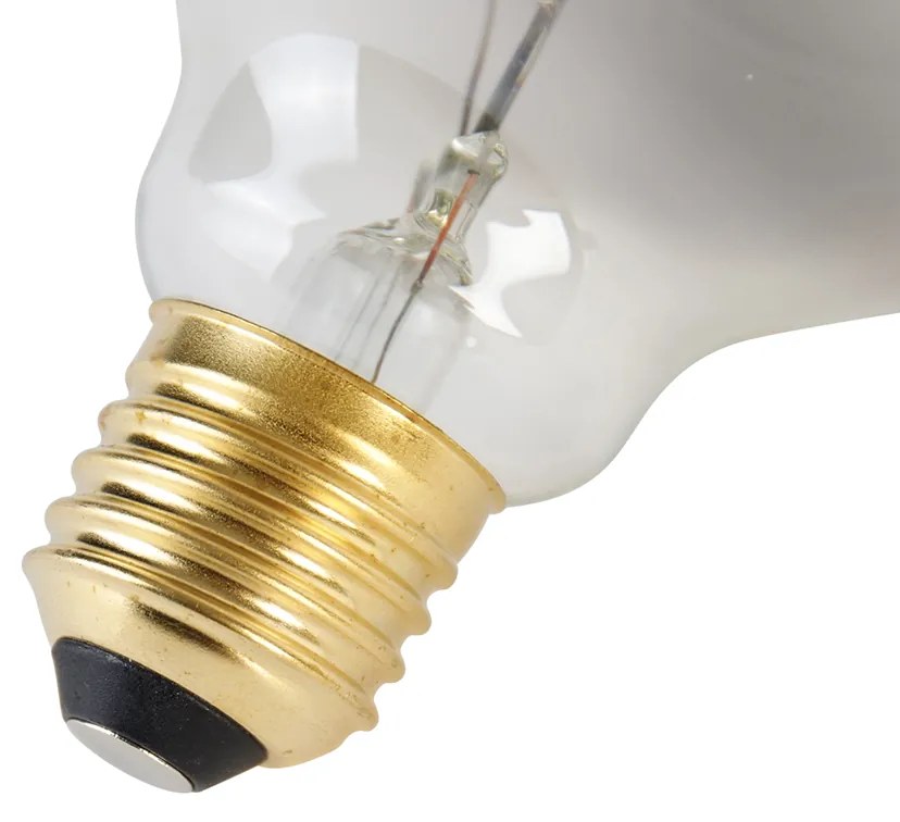 Set van 5 E27 dimbare LED spiraal filament lamp G95 smoke 3W 95 lm 1800K