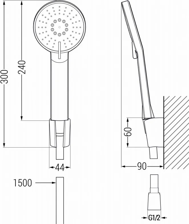 Mexen R-40 puntafdouchekit, wit - 785405052-20