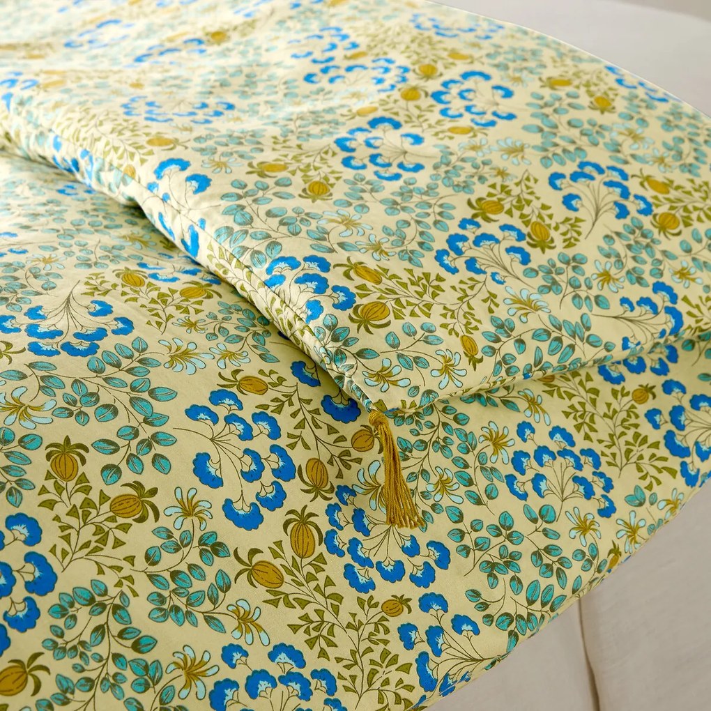 Gevoerd dekbed met bloemenprint in gewassen katoen, Hanoi