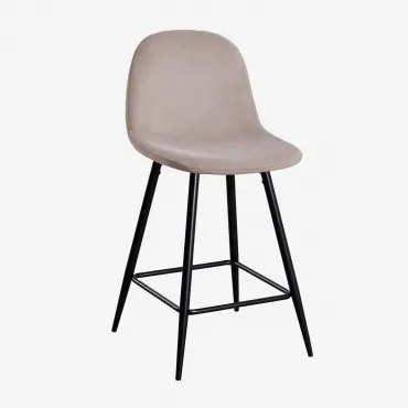 Set Van 2 Hoge Krukken Van Glamm-fluweel Zwart & Grijs – Taupe & ↑65 Cm - Sklum