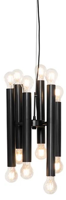Art Deco hanglamp zwart 12-lichts - Tubi Art Deco E27 Binnenverlichting Lamp