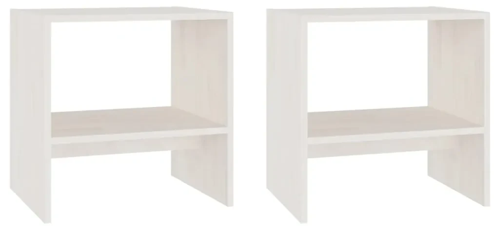 vidaXL Nachtkastjes 2st 40x30,5x40 cm massief grenenhout wit