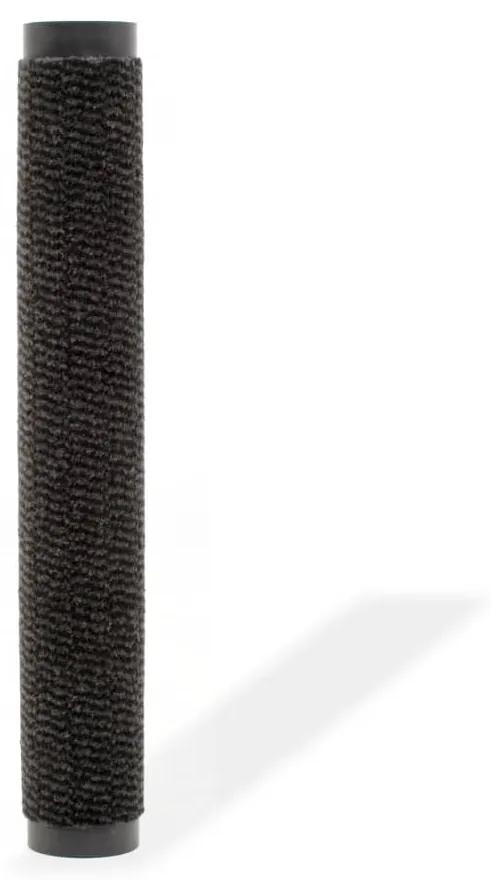 vidaXL Droogloopmat rechthoekig getuft 90x150 cm zwart