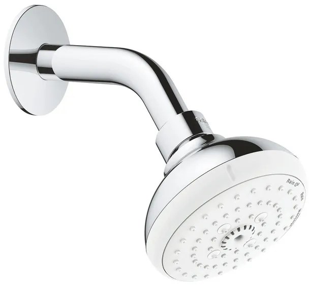 GROHE Tempesta 100 Hoofddouche - 10cm - 3 straalsoorten - wandmontage - chroom/wit 26088001