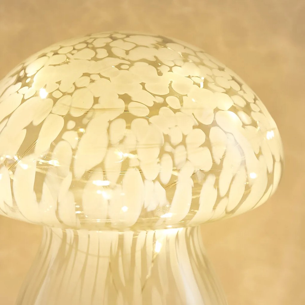 Decoratieve glazen ledlamp in paddenstoelvorm Onoki