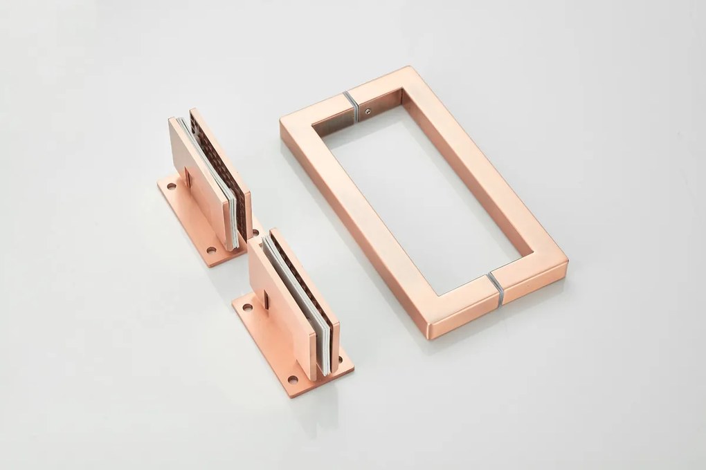 Saniclear Modern Copper rookglas douchecabine 80x70cm met 70cm deur anti-kalk geborsteld koper