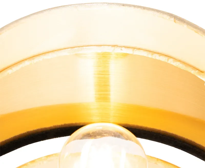 Stoffen Moderne tafellamp zwart met goud - Elif Modern E27 rond Binnenverlichting Lamp