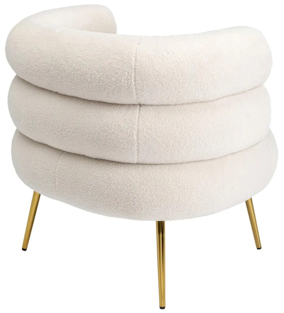 Kare Design Livelli Ronde Fauteuil Boucle Wit