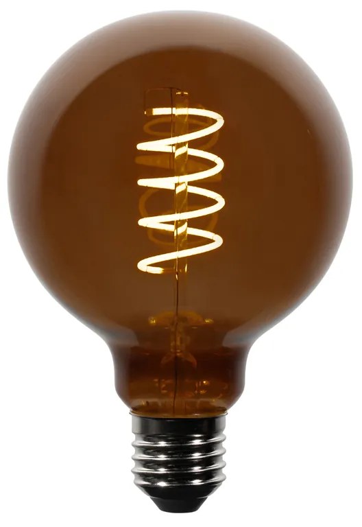 Set van 5 E27 dimbare LED lampen G95 bruin 4W 120 lm 1800K