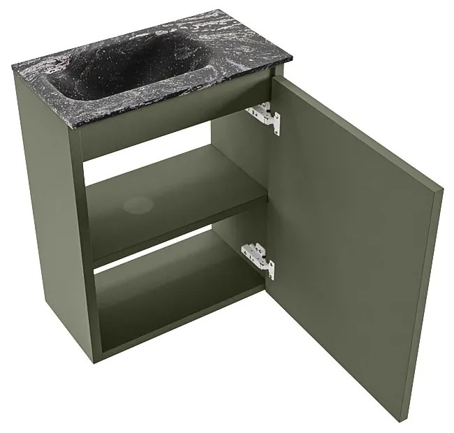 Mondiaz Ture DLux toiletmeubel 40cm army met wastafel lava links met kraangat