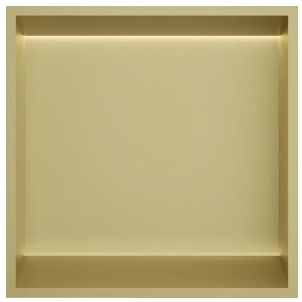Hotbath &More inbouwnis met verlichting 30x30x10cm geborsteld messing PVD