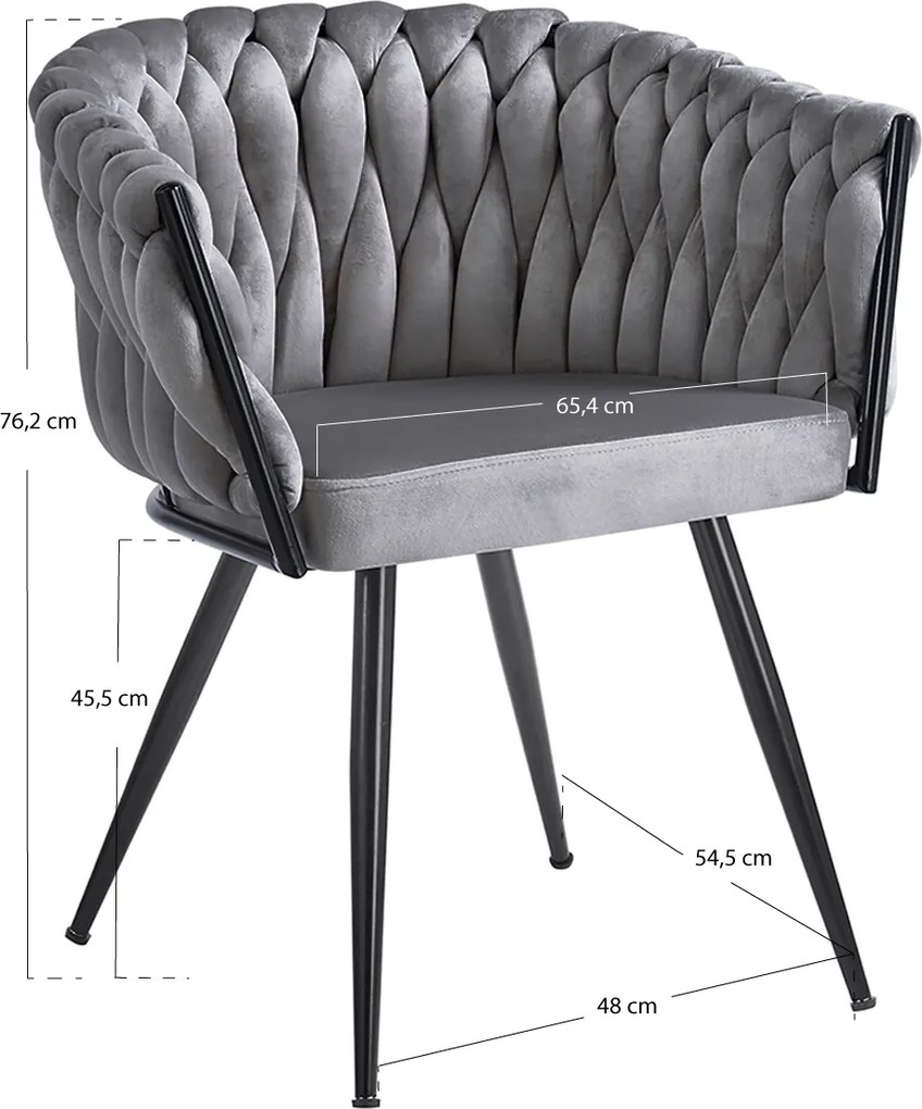 Widny Zwart Fluwelen Stoel