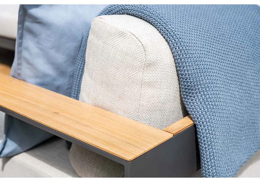 Garden Impressions Malakka loungeset 3 - delig carbon black/valley sand/light teaklook