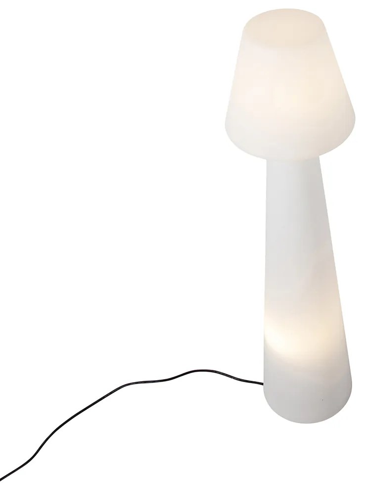 Design buiten vloerlamp mushroom wit IP44 - Katrijn