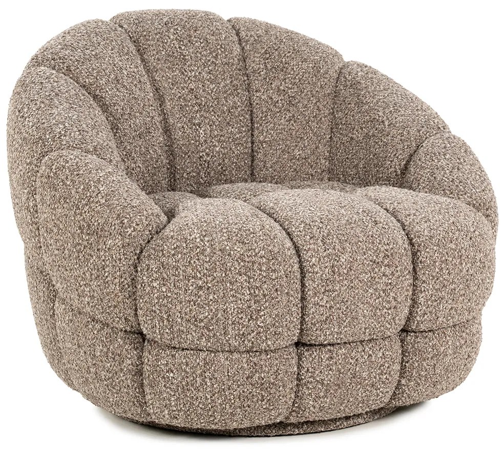 Ronde Fauteuil Draaibaar Boucle Taupe