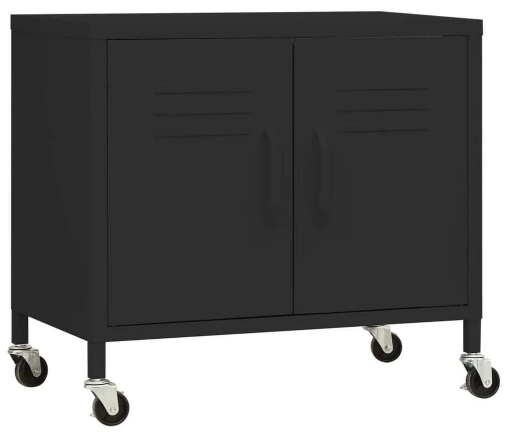 vidaXL Opbergkast 60x35x56 cm staal zwart
