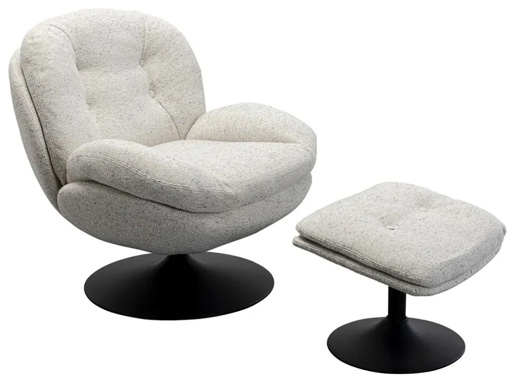 Kare Design Standford Draai Fauteuil Met Voetenbank