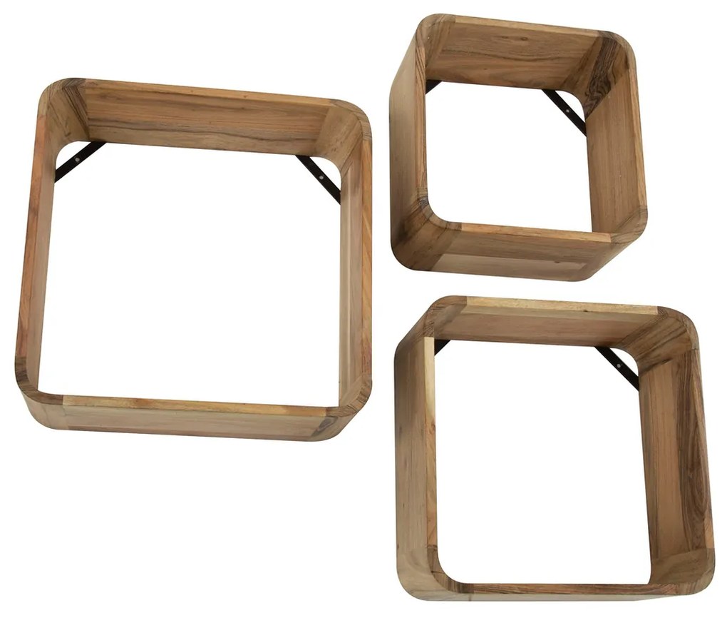 Houten Wandschappen Set Van 3 - 40x15x40cm.