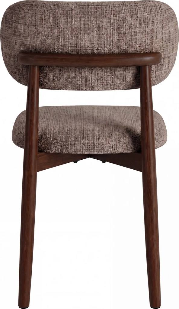 AVLO Gedempt bruin (stof Juto 24)/notenkleurig gebeitst frame – HOUTEN STOEL VOOR WOONKAMER, EETKAMER, KEUKEN RETRO