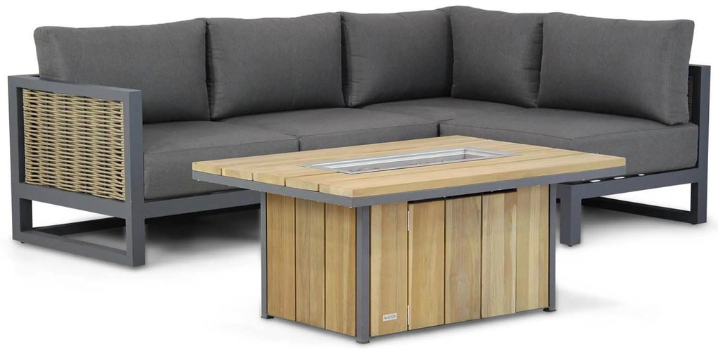 Hoek loungeset 4 personen Aluminium/wicker Grijs Santika Furniture Santika