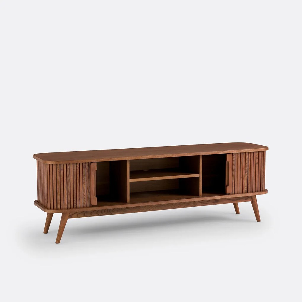Essen en gefineerd tv-meubel, 2 schuifdeuren, breedte 160 cm, WAPONG