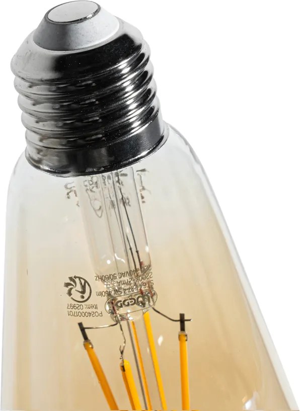Set van 5 E27 dimbare LED lampen filament ST64 goud 4.5W 450 lm 2200K